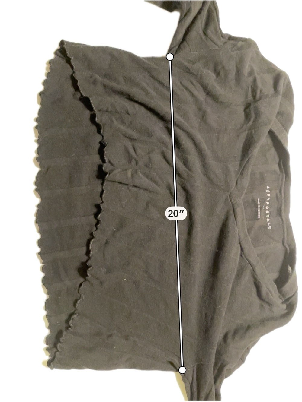 Aeropostale Womens M Black Crop Top Long Sleeve V Neck Ribbed Knit Shirt Medium - Picture 9 of 11